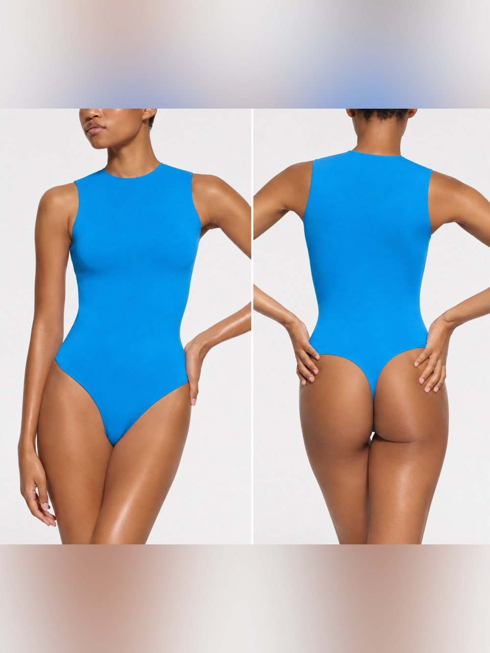Skims Essential Bodysuits Crew Neck Sleeveless Bodysuits Color Mykonos L NWT
